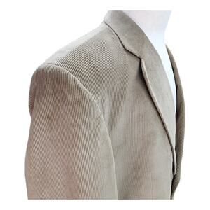 Stafford Essentials Blazer Mens 46R Brown Corduroy Sport Coat Lined Cotton Blend